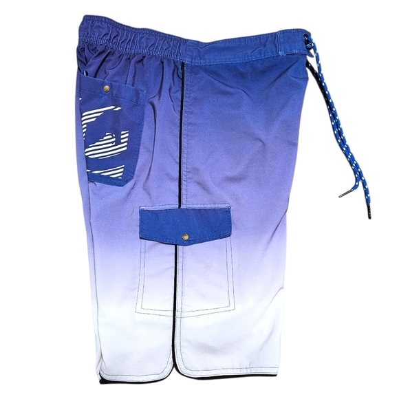 Ecko Unltd Men’s Board Shorts Size M 30” Waist Blue Gradient Swim Trunks y2k - Picture 2 of 16